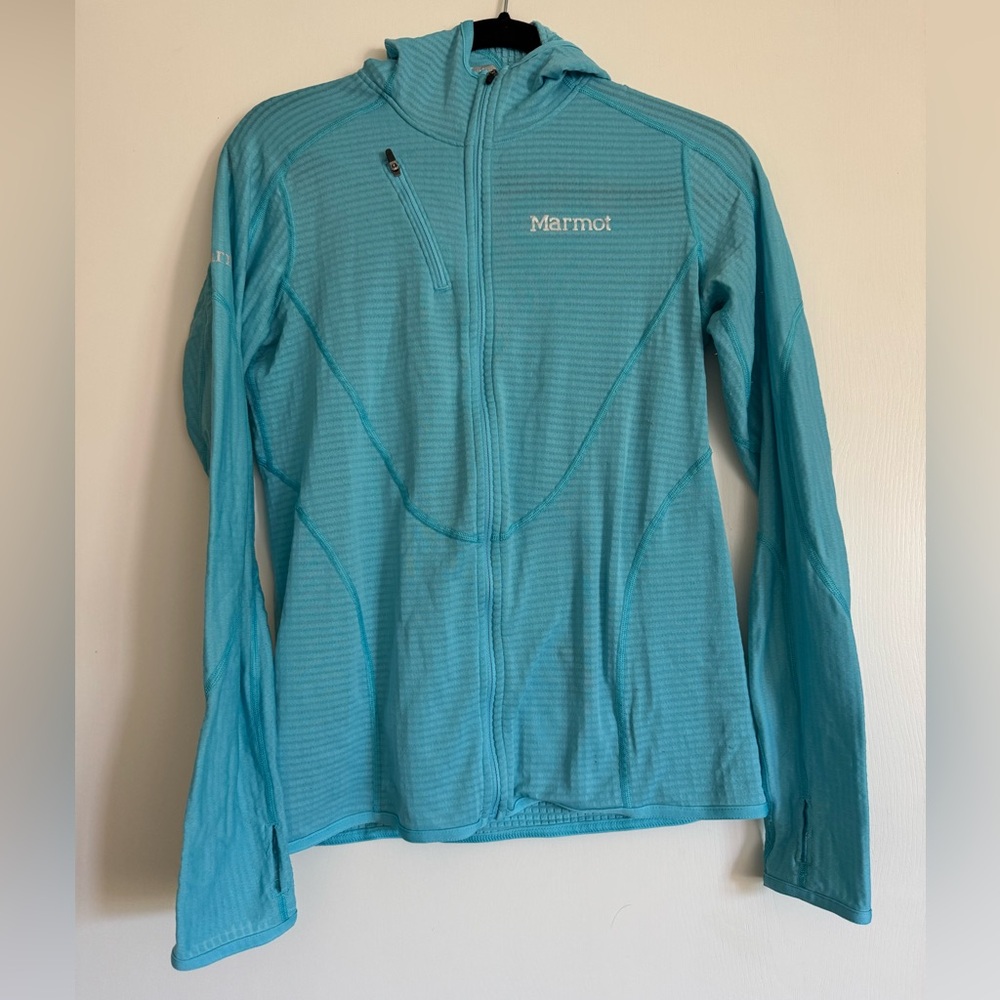 Marmot Women's Light Blue Zip Up Base Layer - Medium